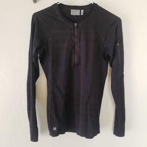 Athleta Long Sleeve Quarter Zip Top, Black XS